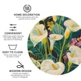 thumbnail image 3 of Fuzoiu Tropical Floral Jungle Print Leather Coasters Set,Drink Coasters Set of 4,for Tabletop Protection, Durable PVC Coasters,Home Décor and Housewarming Gift-Round Shape, 3 of 6