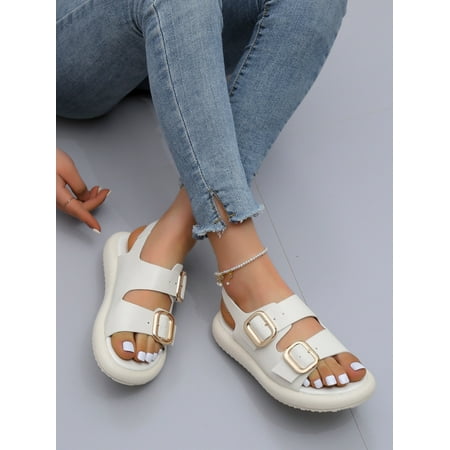 

Buckle Decor Slingback Sandals Women‘s Footwear
