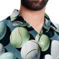 thumbnail image 5 of Tennis Men's Short Sleeve Spread Collar Beach Shirts Casual Printed Button Down Unisex Summer Tops, 5 of 6