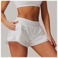 thumbnail image 2 of LYMAYTER Women Running Short High-Waisted Elastic Waistband 2 in 1 for Yoga Sweat Shorts with Pockets S-XL, 2 of 9