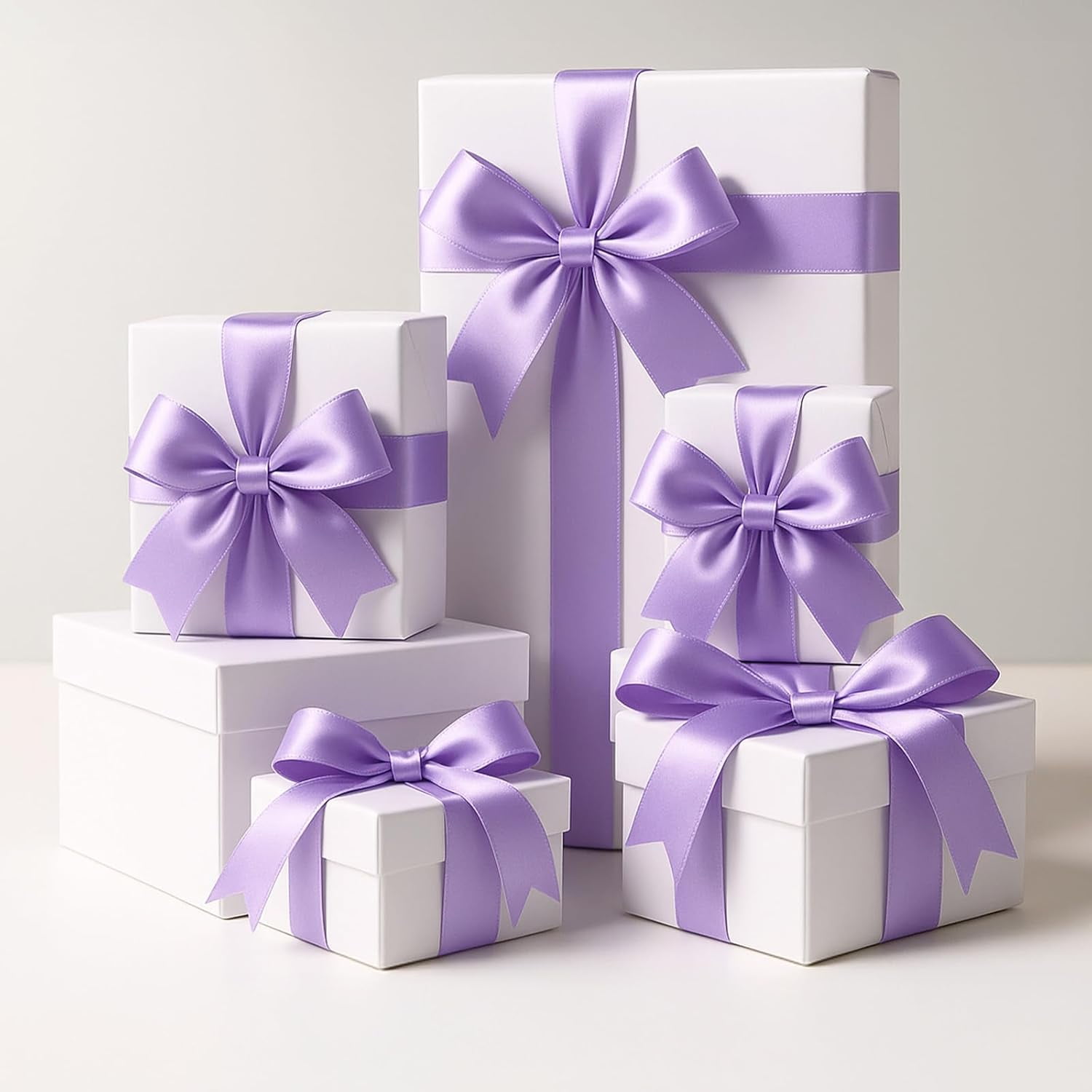 Lavender Satin Ribbon – 1 1/2'' x 100 Yards Polyester Light Purple Satin Ribbon for Gift Wrapping, Wedding & Party Decoration, DIY Crafts, Floral Bouquets, Wreath Bows