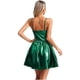thumbnail image 5 of Vestido corto de cintura alta para mujer, vestido camisero de charol, vestido metálico brillante, disfraz de club nocturno para baile en barra, 5 of 5