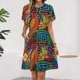 thumbnail image 2 of Mola De Panama Mounted Women's Dress Short Sleeve Summer Sundress Summer Women Clothes, 2 of 7