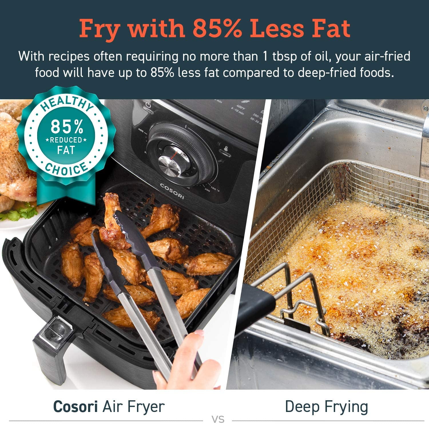 Air Fryer, 5.8QT Electric Hot XL Air Fryers Oven, Oilless Cooker With