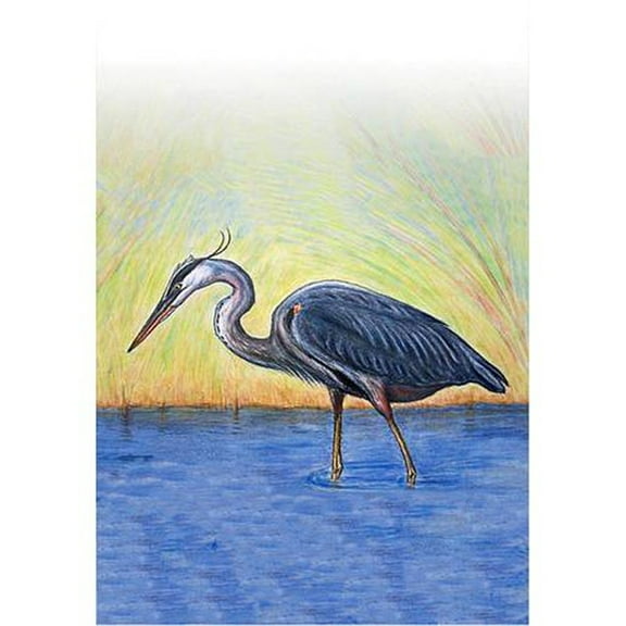 Betsy Drake Blue Heron 12.5-inch x 18-inch Flag