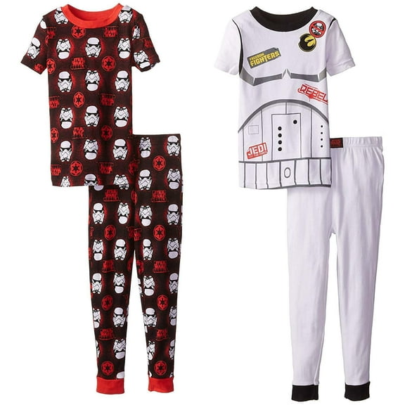 Star Wars Stormtrooper 4 PC Short Sleeve Tight Fit Cotton Pajama Set Boy Size 6
