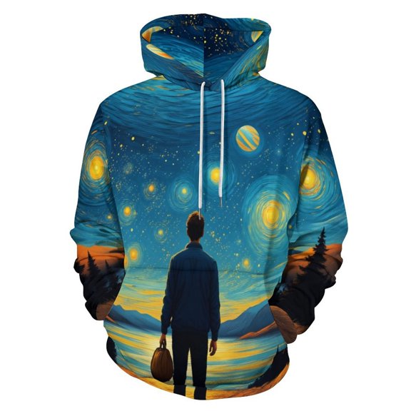 Man Under Starry Night Sky-1 3d Sweatshirts Hoodie Fashion Casual Personality Men's Women Street Hoodie Pullovers Long Sleeve Comfortable Top