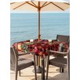 thumbnail image 2 of Outdoor Tablecloth with Umbrella Hole and Zipper, Merry Christmas Plaid Square Table Cloth 60x60 Inch Waterproof Tablecloth, Checkered Xmas Tree Snowflake Poinsettia Picnic Table Cover for Patio, 2 of 7