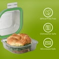 thumbnail image 5 of MyGo Container Bun Sized To-Go Compartment Container, 5-1/2" X 5-1/2" X 3-1/2" Reusable, Microwave Safe, NSF Certified, Smoke/Green, 5 of 6