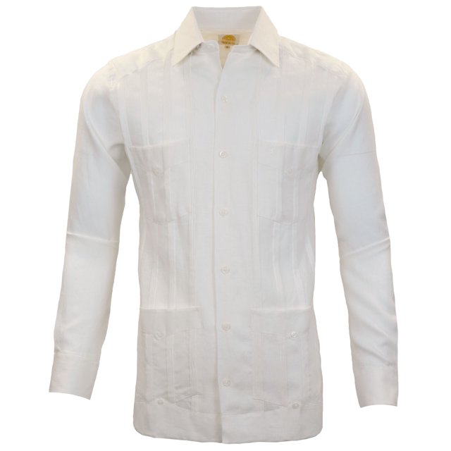 Manchester Guayabera Regular Fit Con Puño Convertible Hueso, XG Manchester 3242B
