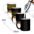thumbnail image 4 of 3drose, Black Elegant Floral Lace on Luxury Chic Gold Metal Background, 11oz Magic Transforming Mug, 4 of 7