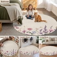 thumbnail image 5 of Lavender Flowers Round Area Rug 7 FT, Non Slip Living Room Area Carpet, Spring Watercolor Blooms Botanicals Washable Soft Circular Rug Non-Shedding Floor Carpet for Bedside Office Play Room Classroom, 5 of 9