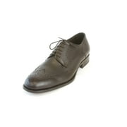J. LINDEBERG Men's Brogue 5 Saffiano Leather Shoes, Dark Brown, 8