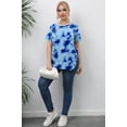 thumbnail image 5 of Uniexcosm Women Plus Blouse Round Neck T-Shirt Printed Floral Top, 5 of 5