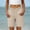 *Beige, variant on Women's Solid Color Drawstring Elastic Waist Shorts with Pockets ,Loose Fit Casual Athletic Short White,Women's Plus XXL