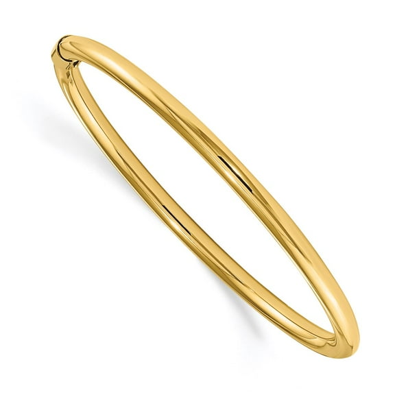 14k Yellow Gold Bracelet Bangle 2.5 mm 5 in Madi K Slip-on Baby