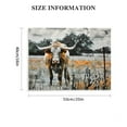 thumbnail image 3 of Acheng Animals Canvas Wall Art Decor Highland Cow Picture Longhorn Cattle Photograph Poster Prints Rustic Black White Artwork Country Style 20x16in, 3 of 6