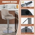 thumbnail image 7 of Aulife Bar Stools Adjustable Stainless Steel Swivel Barstools Modern Faux Leather Upholstered Bar Chair with Back&Footrest for Bar Kitchen Counter Grey 1PC, 7 of 7