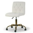 thumbnail image 4 of Aman Cream Boucle Upholstered Adjustable Height Swivel Office Chair with Golden Frame Wheel Base, 4 of 4