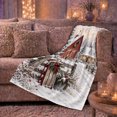 thumbnail image 6 of Rustic Farmhouse Christmas Barn Snowfall Scene Serene Winter, Festive Holiday Scene, Warm Flannel Blanket for Ranch House and Living Room, Horse Lovers Christmas Gift, Rustic Home Decor, 6 of 9