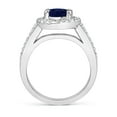 thumbnail image 2 of Angara Natural 2 Ct. Blue Sapphire with Diamond Halo Ring in 14K White Gold for Women (Ring Size: 12), 2 of 9