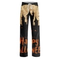 thumbnail image 4 of Satingcolo Halloween Pajamas Women Stretch Lounge Pants Comfy Pjs Sleep Bottoms Soft Pajama Pants Cute Trousers Loose Palazzo, 4 of 5