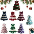 thumbnail image 4 of Handmade Crochet Christmas Tree, Crochet Christmas Tree Ornaments, Christmas Decoration with Pearl Embellishment Adorable Decorative Ornaments for Home Office Dorm-Green, 4 of 5