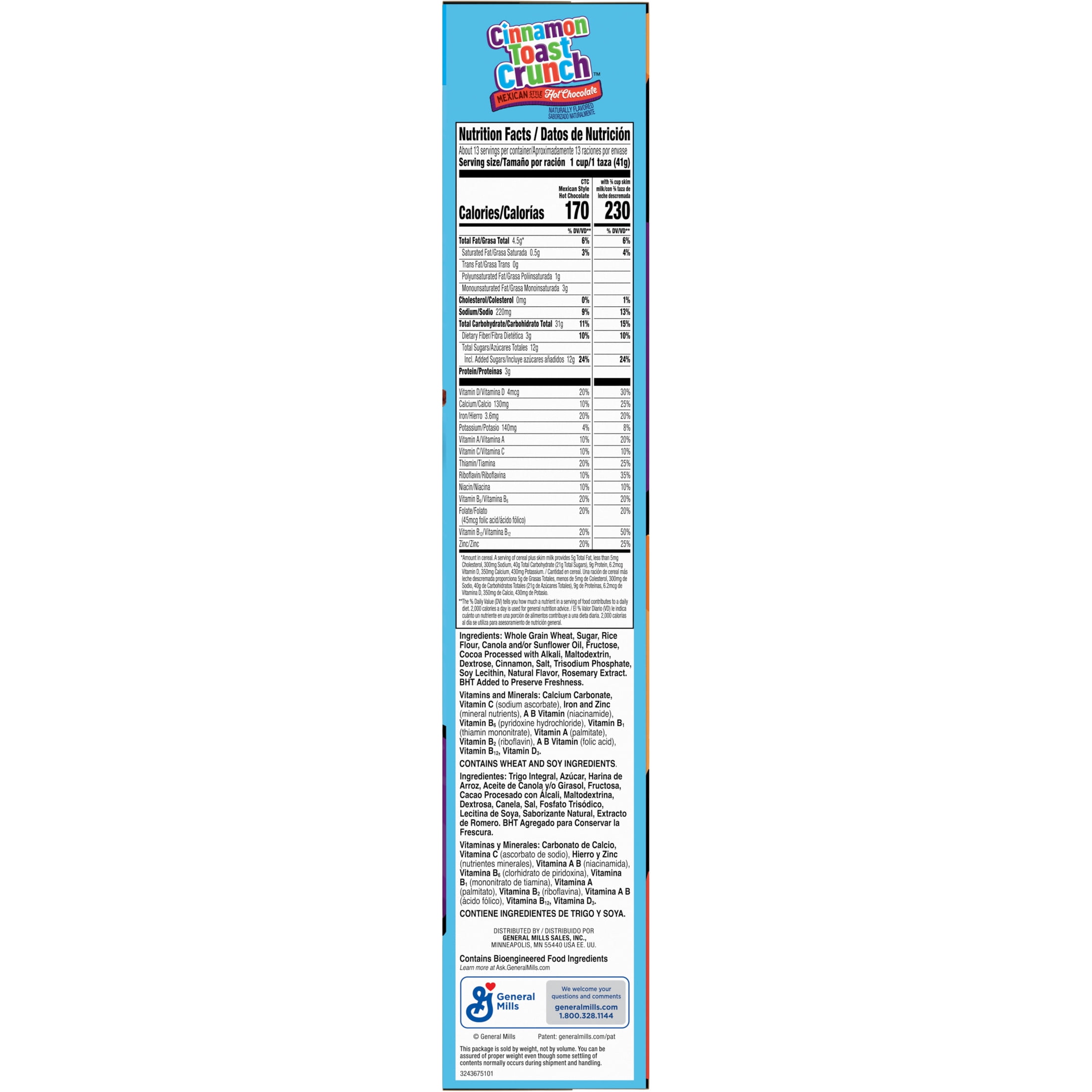 Cinnamon Toast Crunch Breakfast Cereal, Mexican Style Hot Chocolate, Family Size, Limited Edition, 18.8 oz