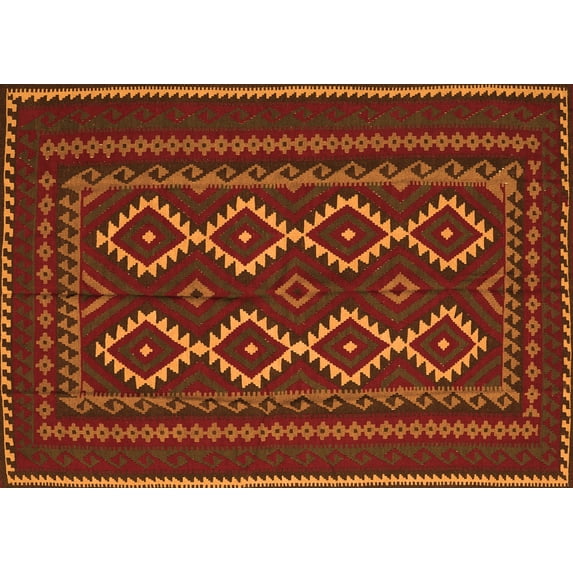 Ahgly Company Indoor Rectangle Southwestern Orange Country Area Rugs, 8' x 10'