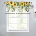 thumbnail image 4 of Cortinas opacas con diseño de girasoles de granja, con hojas verdes de girasoles de acuarela, con aislamiento térmico, para cocina, para ventanas pequeñas, dormitorio, 54 x 18 pulgadas (1 unidad), 4 of 5