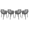 thumbnail image 1 of LeisureMod Fauteuil de Salle à Manger Moderne Devon Intérieur Extérieur en Aluminium Noir Ensemble de 4, 1 of 9