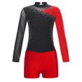 thumbnail image 3 of Aislor Leotard for Girls Gymnastics Activewear Dance Bodysuit 2-Piece Tumbling Outfit with Shorts Size 4-14 Red 14, 3 of 7