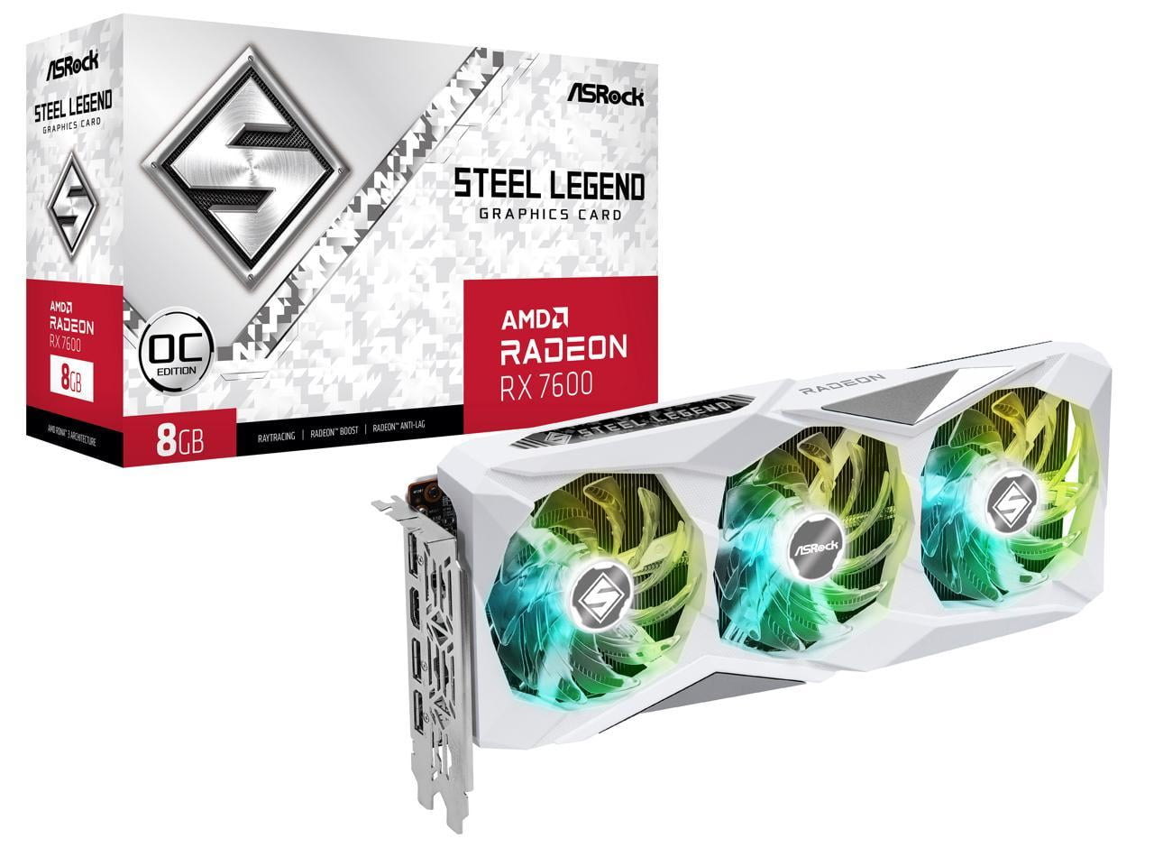 ASRock Steel Legend Radeon RX 7600 Graphics GPU, 8GB GDDR6, PCI