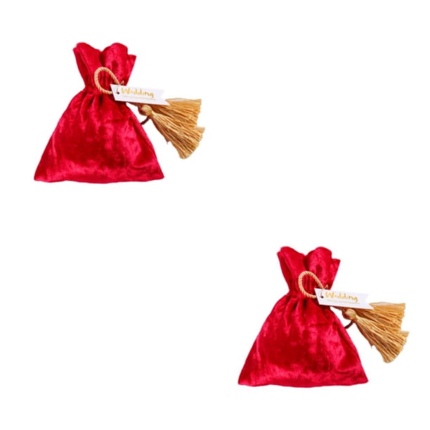 Monstrate Candy Drawstring Bag Festival Holiday Party Chocolates Galletas Favores Galletas Snacks Regalos Paquete Bolsa para niños Rojo Rojo 2piezas