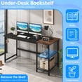 thumbnail image 3 of 59" Industrial Computer Desk with Storage Shelves & Charging Station, Home Office Desk Gaming Desk，Black, 3 of 9