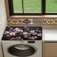thumbnail image 4 of ZIATUBLES Washing Machine Dust Proof Top Cover Pad Soft Washer and Dryer Top Protector Mat for Home Laundry Room Kitchen, 24 x 19.7 Inch, Cherry Blossom, 4 of 7