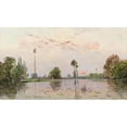 thumbnail image 3 of Hippolyte Camille Delpy 18x12 Black Modern Framed Museum Art Print Titled - The Pond at Dusk, 3 of 5