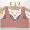 thumbnail image 4 of Qwertyu Daisy Bras for Older Women Front Closure No Underwire Supportive Bras Plus Size Push Up Bras Breathable Cotton Bras Coffee 36, 4 of 6