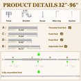 thumbnail image 7 of Heavy Duty Adjustable Curtain Rods for Windows, 1-Inch Diameter Curtain Rod, 32-96 Inches (Silver gray), 7 of 7