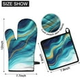 thumbnail image 6 of Teal Gold Marble Kitchen Oven Mitt and Pot Holder Sets 4 Pcs for Baking, Cooking and Grilling, Heat Resistant Up To 392 °F, 6 of 7