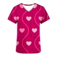 thumbnail image 5 of LSLJS Blouse à Manches Courtes Col en V pour Femmes, Uniforme de Travail, Impression Joyeuse Saint-Valentin avec Poche, Blouses Médicales pour Femmes, 5 of 5