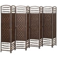 thumbnail image 4 of 8-Panel Folding Privacy Screen, Brown Diamond Woven Paper Fiber Room Divider with Pine Wood Frame, No Assembly Required for Home & Office, 4 of 7