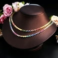 thumbnail image 2 of Romantic Multicolor CZ Heart Round Choker Necklace Silver Plated Cubic Zirconia, 2 of 9