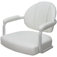 thumbnail image 3 of Swivel Extra Tall 34" Metal Bar Stool - M-70 - White Vinyl - White Frame, 3 of 3