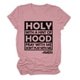 thumbnail image 2 of Tejiojio Essentials Short Sleeve Lady's Summer T-Shirt Women Casual Letters Print Shirt Tee Tops Tunic, 2 of 3