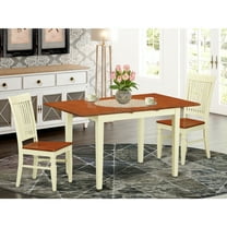 3 Piece Dining Set - Kitchen Table with 2 Chairs - Modern Farmhouse Style - Compact Dining Room Furniture