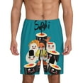 thumbnail image 1 of Balery I Love Sushi Pantalones cortos de pijama de punto de algodón para hombre con cinturilla y bolsillos-3X-Large, 1 of 6
