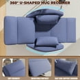 thumbnail image 4 of Vineego 360°Swivel Rocker Recliner Chair Armrest-Style Massage Recliner with Comfy High Back for Living Room,Loop Yarn Blue, 4 of 8