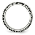 thumbnail image 4 of Auriga Fine Jewelry Stainless Steel Antiqued and Polished Swirl Design 7 mm Band for Women Size 9.5, 4 of 6