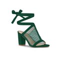thumbnail image 1 of Unique Bargains Sandales à Talons Blocs en Maille pour Femmes, 1 of 7